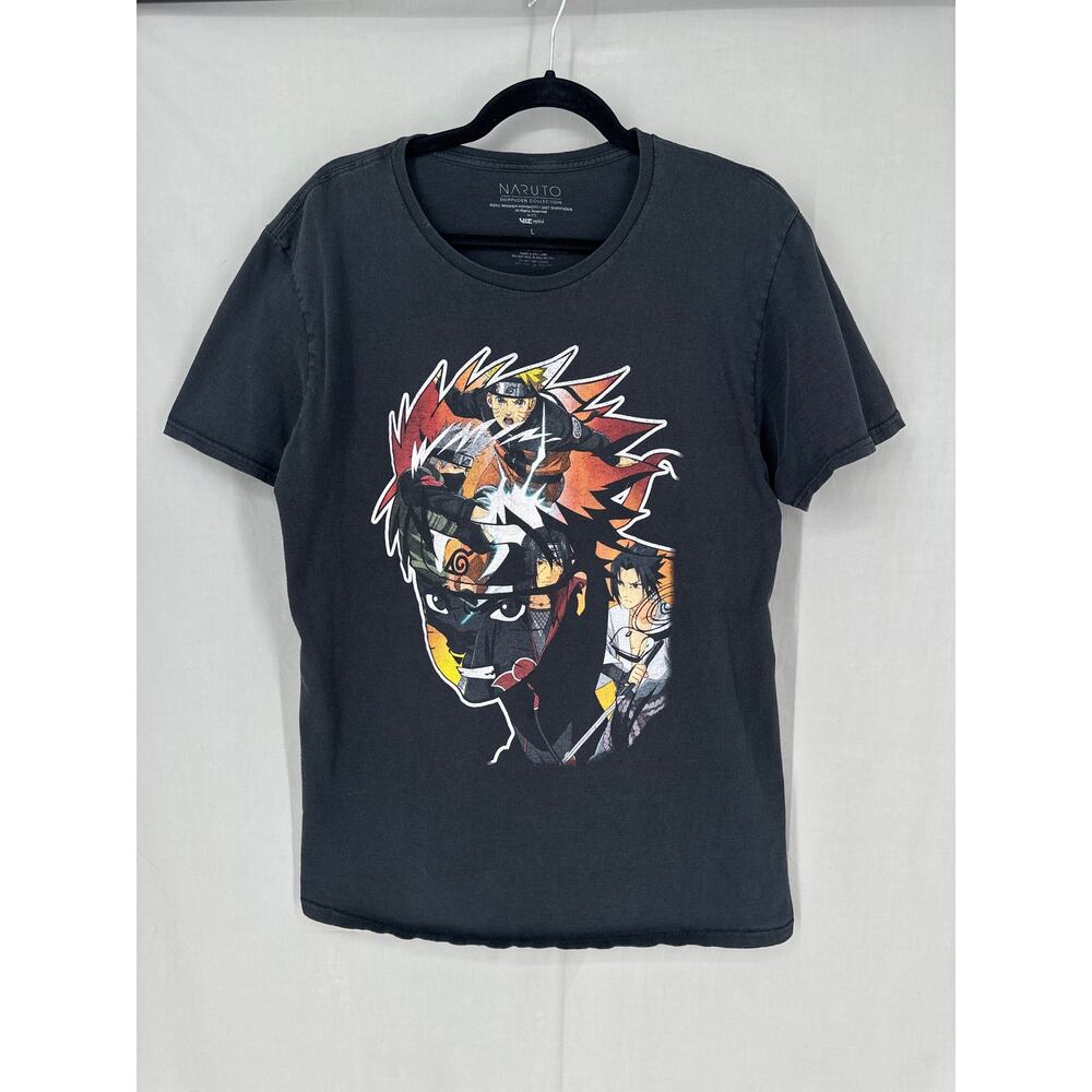 Naruto Shippuden Shirt Mens Large Black Graphic Tee 2007 Anime